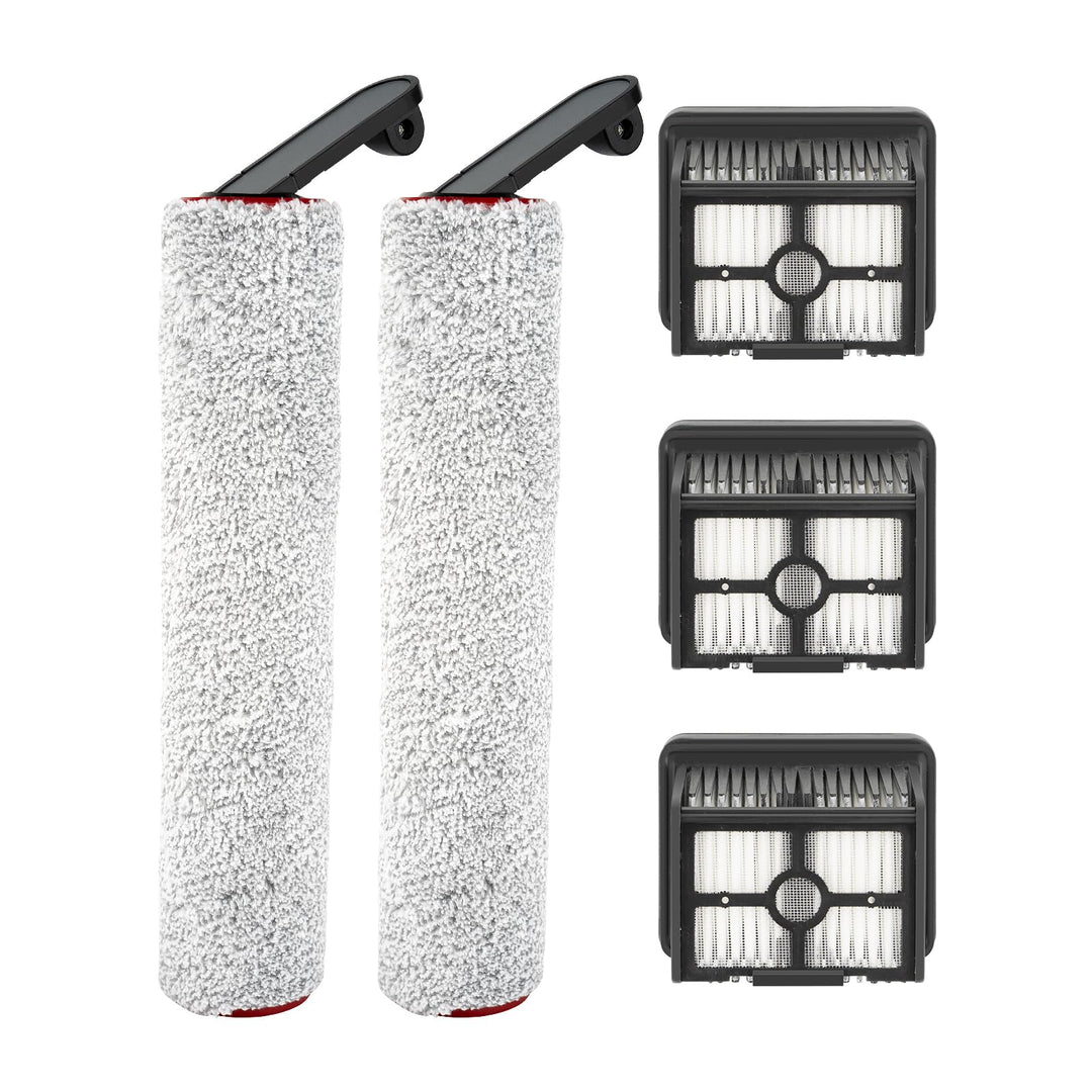 (5 Stück) Ersatzbürstenwalzen und HEPA-Filter Kompatibel für H12 Pro Kabellosen Nass- und Trockensta