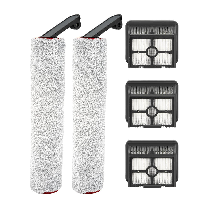 (5 Stück) Ersatzbürstenwalzen und HEPA-Filter Kompatibel für H12 Pro Kabellosen Nass- und Trockensta