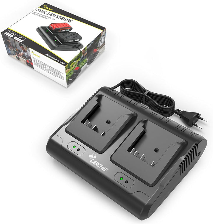 Doppelladegerät für Bosch Ladegerät 18V Professional Akkus, Ersatz für GAL 18V-40, GAL18-80 GAL 18V-