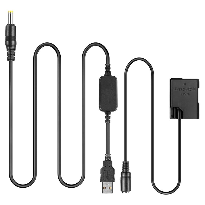 Raeisusp USB Kabel + EP5A EP-5A EN-EL14 Dummy Akku für Nikon P7800 P7100 D5500 D5200 D5100 D5300 D56