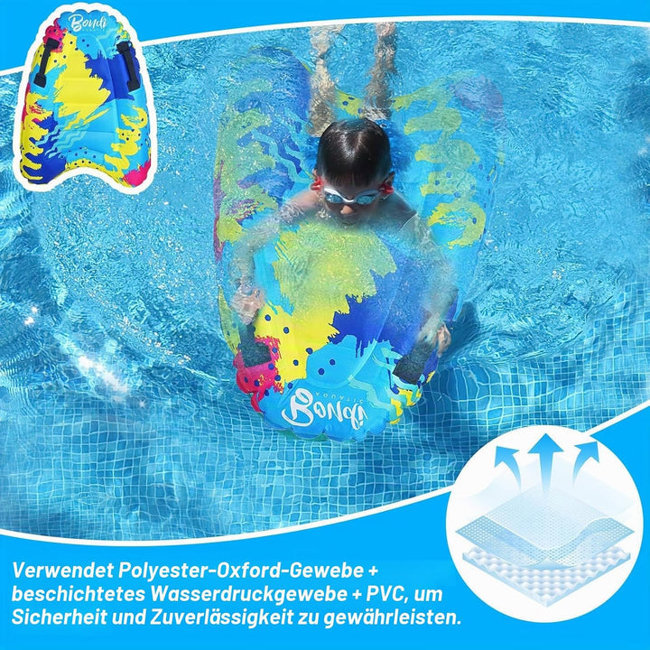 Luftmatratze Wasser für Kinder &amp; Erwachsene, FainFun Surfbrett Aufblasbar, Bodyboard mit Griffen, Wa