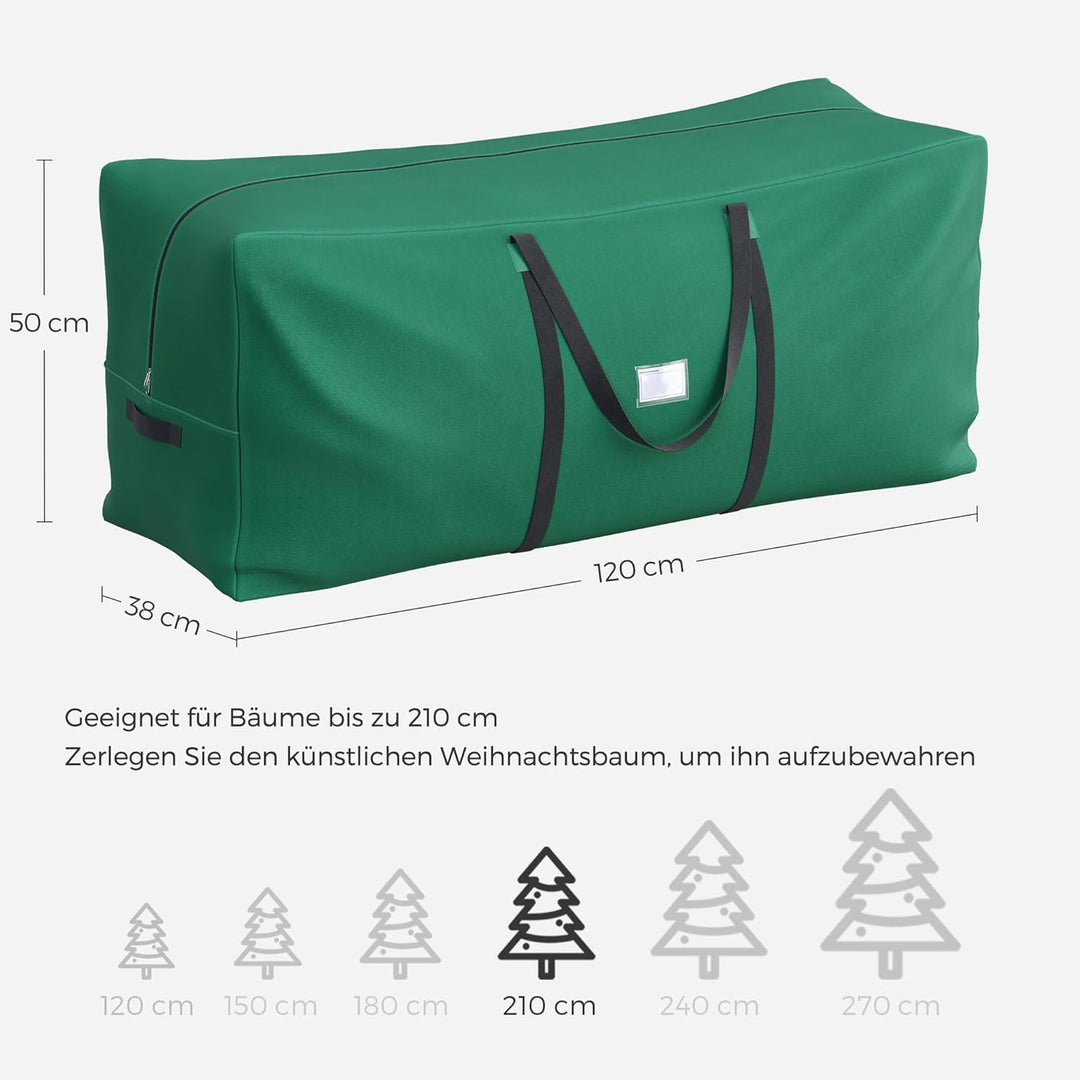 SONGMICS Weihnachtsbaum Aufbewahrungstasche, Tragetasche, für Bäume bis zu 210 cm, aus 600D Oxford-G