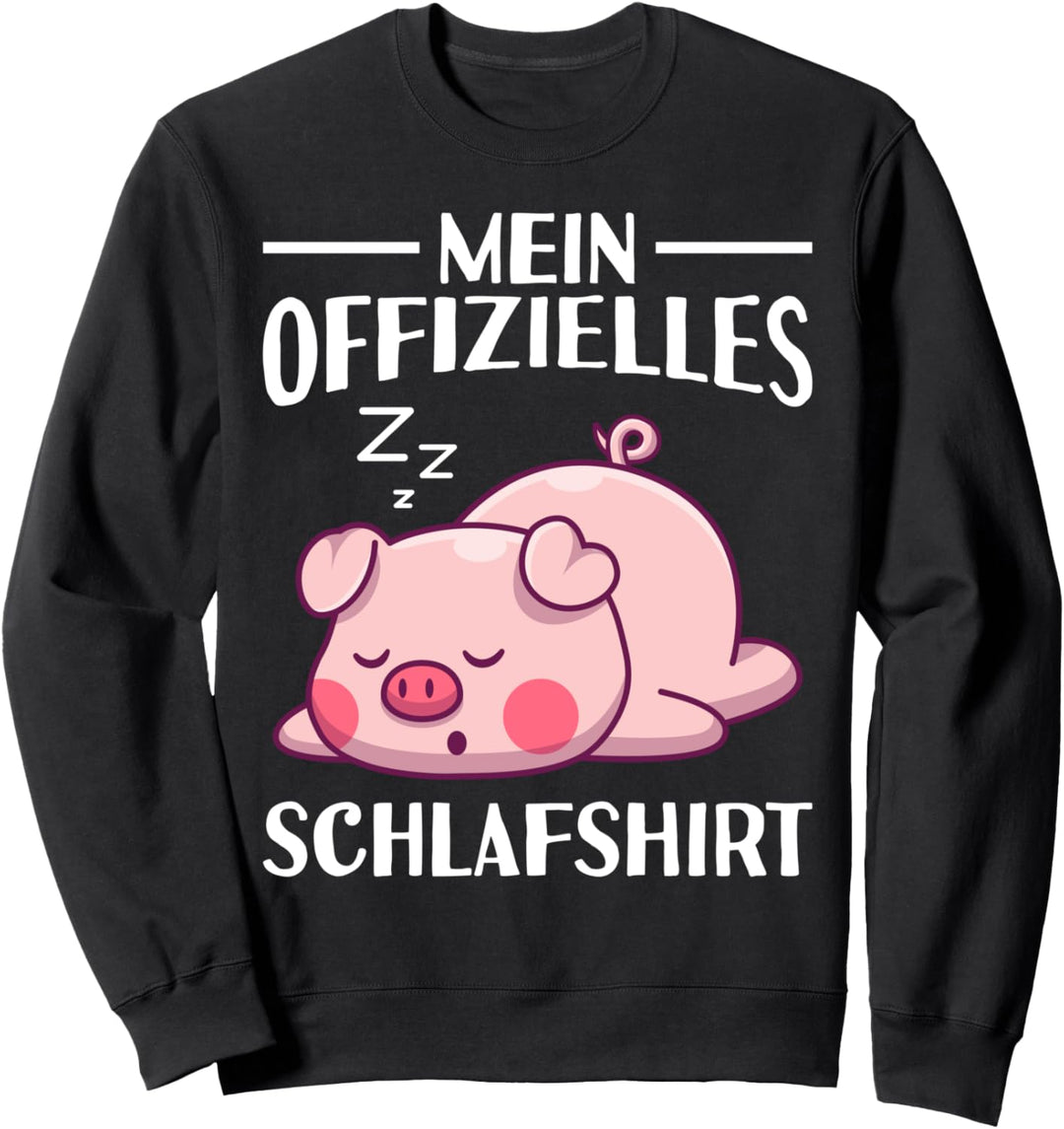 Offizielles Schlafshirt Nachthemd Schlafanzug Schweinchen Sweatshirt