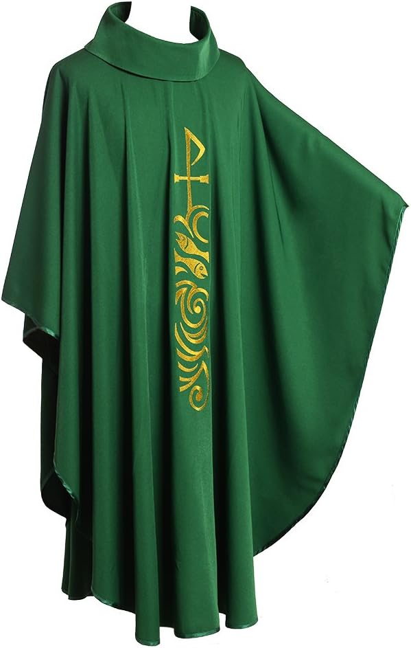 BLESSUME Kirche Priester Chasuble Gewänder Grün Einheitsgrösse Style