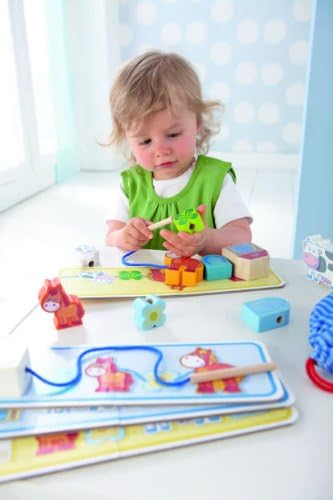 HABA 5580 - Meine erste Spielwelt Bauernhof Fädelspiel auf dem Land, liebevoll gestaltetes Lernspiel