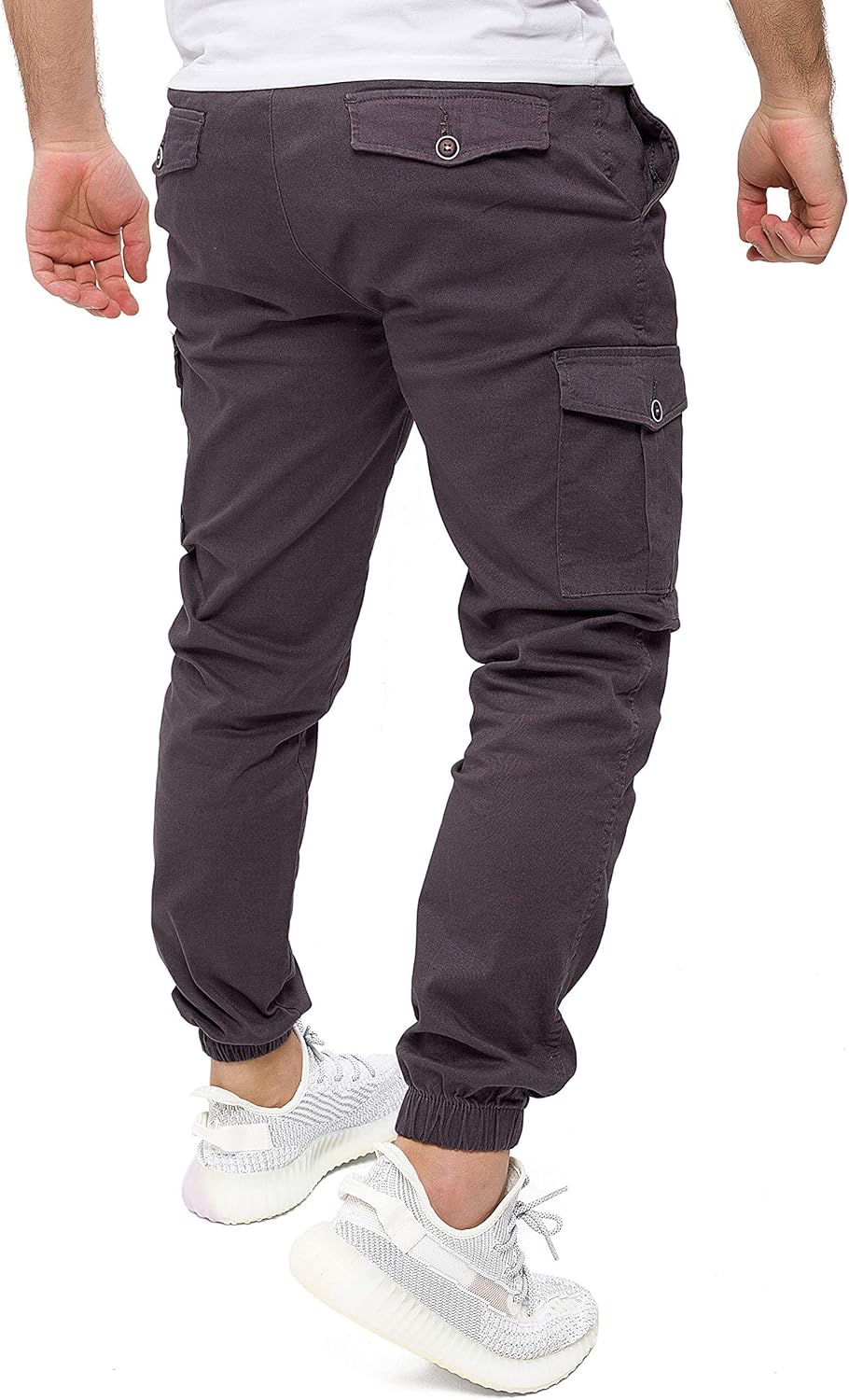 PITTMAN Darius - Herren Cargo Hose - Baumwoll Cargohosen - Cargo Jogger 28W / 32L Grau (Nine Iron 19