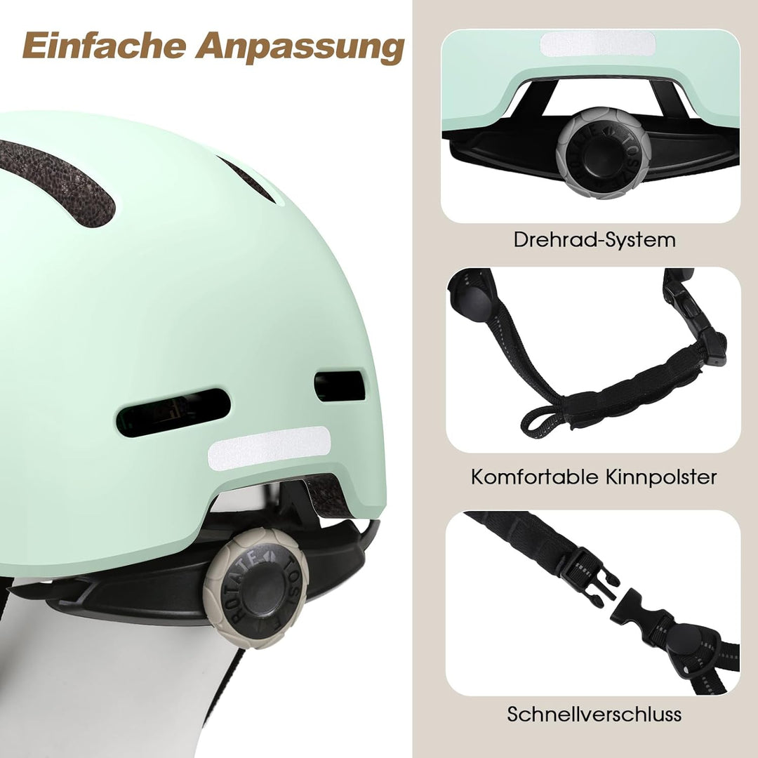 Shinmax Fahrradhelm für Damen und Herren, Einstellbarer Helm mit Visier & Sonnenschutz, Leicht & Bel