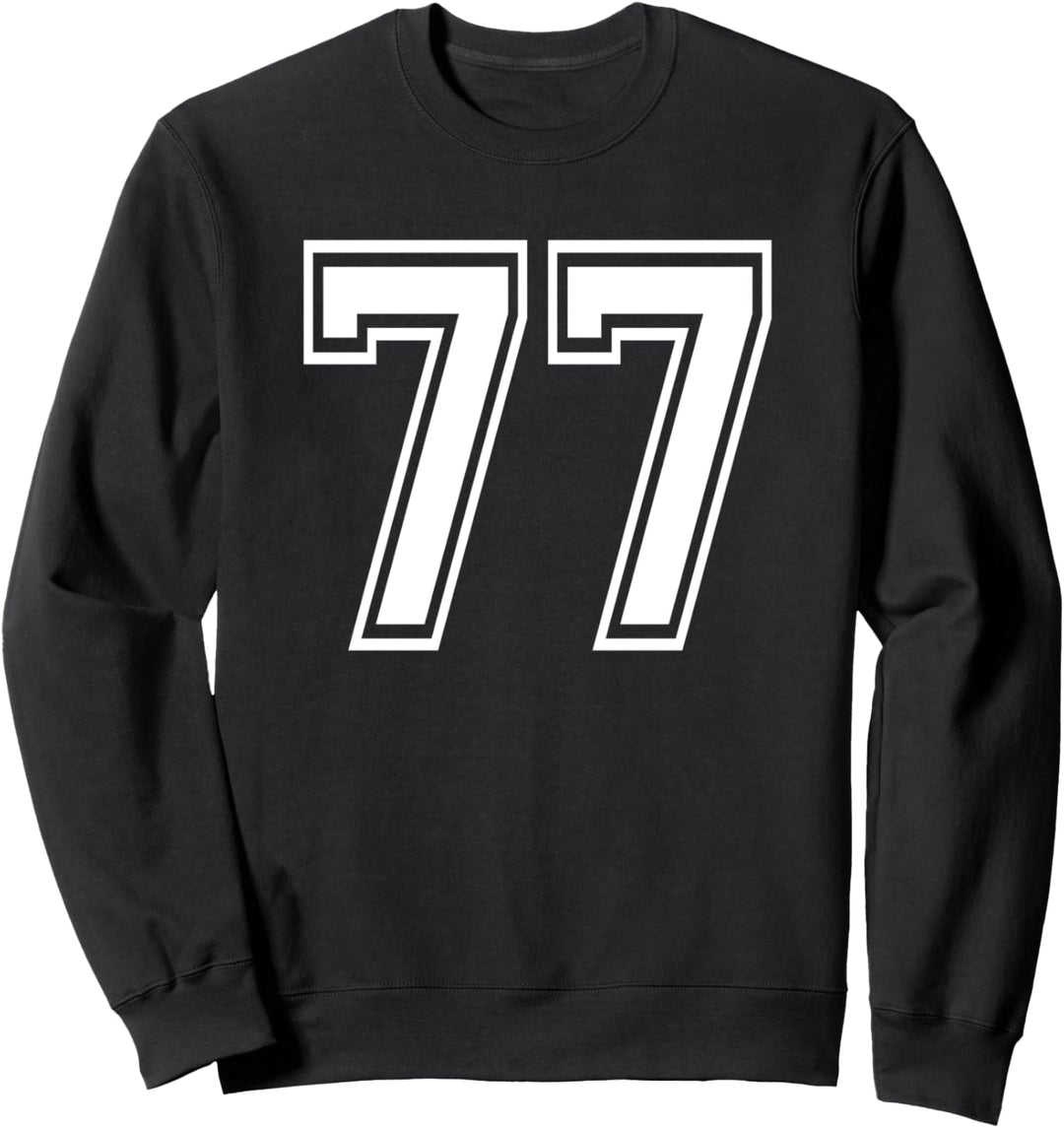 Number 77 Numbered Uniform Sports Jersey Team 77th Birthday Sweatshirt