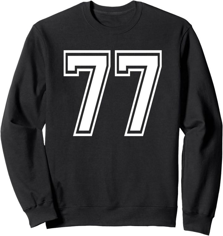 Number 77 Numbered Uniform Sports Jersey Team 77th Birthday Sweatshirt