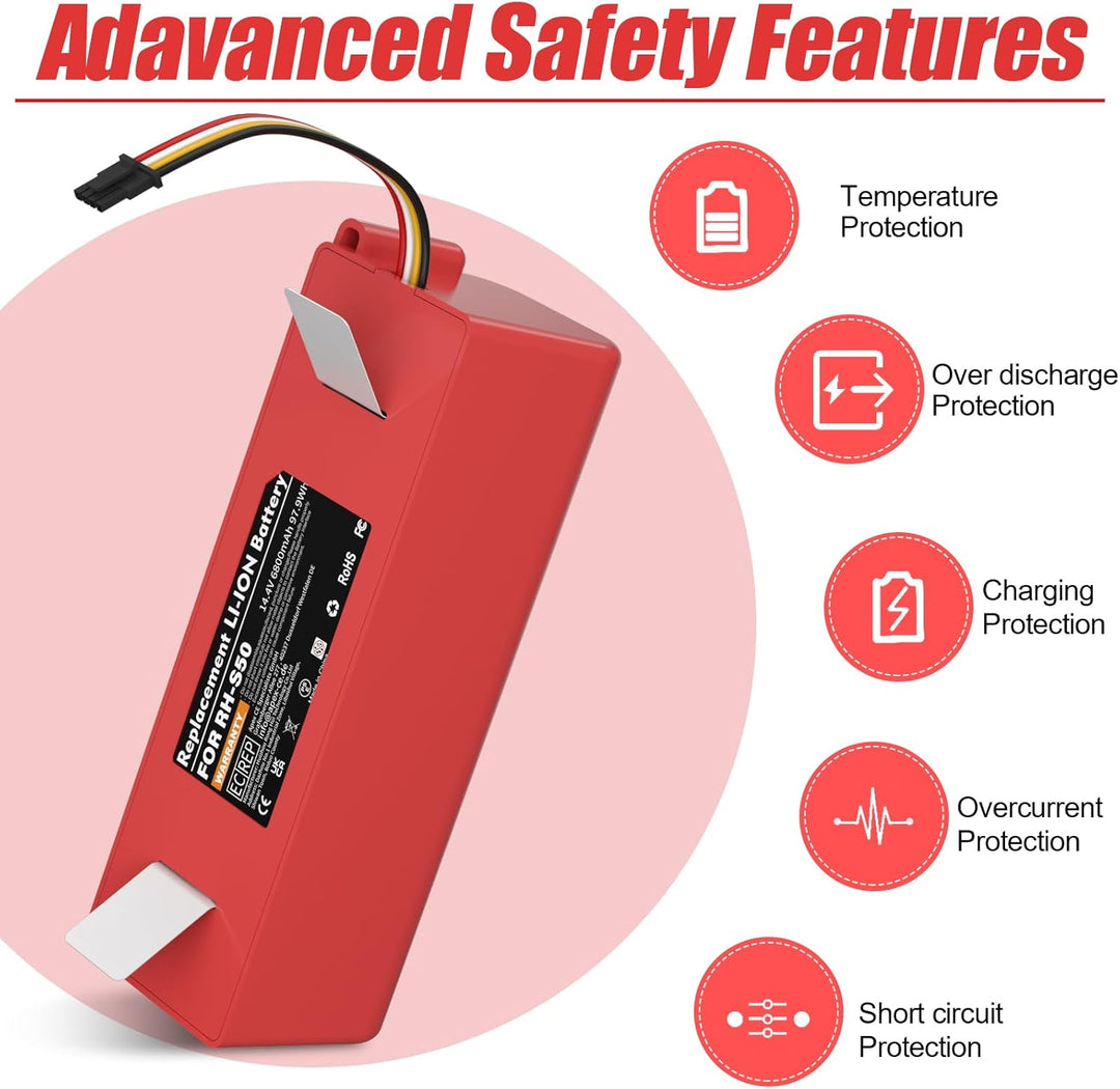 14.4V 6800mAh Akku für Xiaomi S5 S50 S5 Max S6 S7 S6 Max Li-Ion Ersatzakku für Xiaomi Mijia Mijia 1.