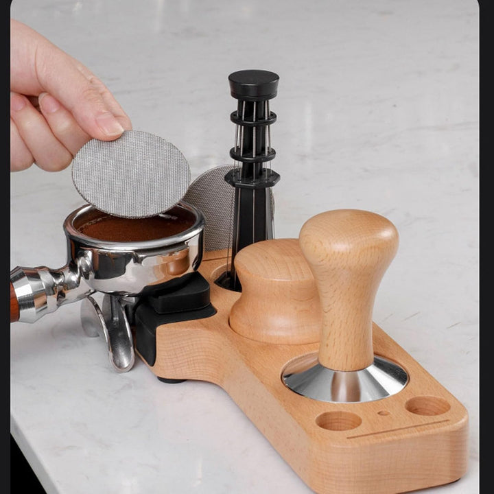 Kaffee-Manipulationsstation, Hölzerner Kaffee-Werkzeug-Organizer, Multifunktionaler Kaffeefilter-Man