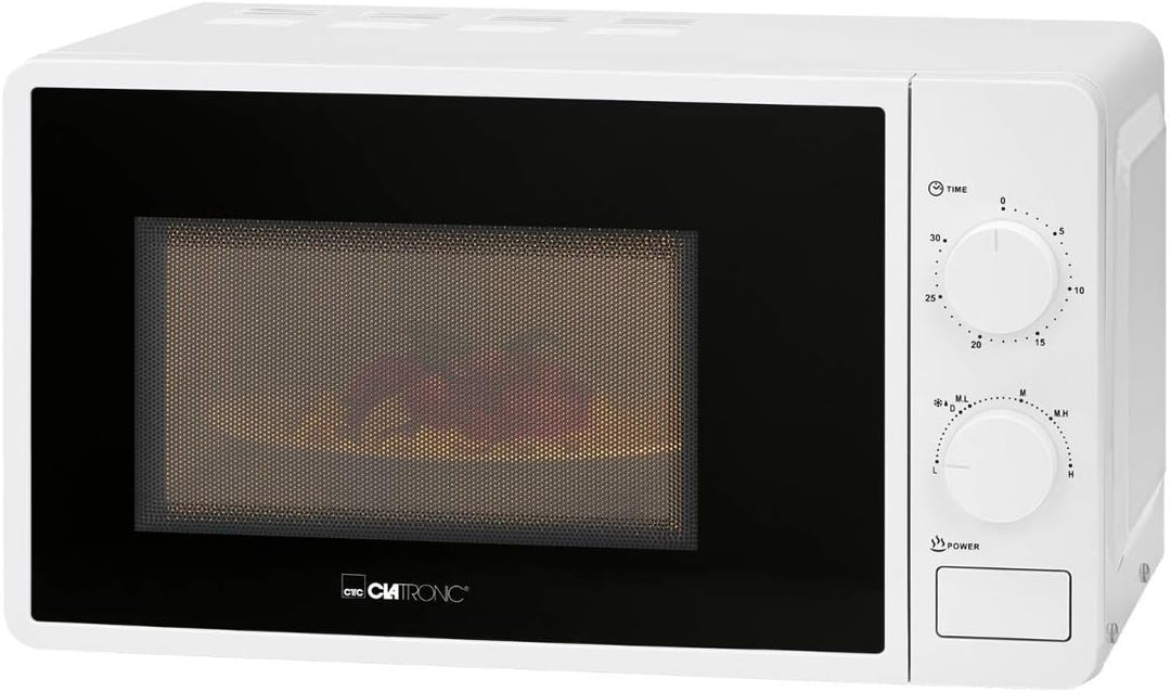 Clatronic® Mikrowelle | 700 Watt | 6 Stufen | 20 Liter Garraum | 360° Drehteller | Timer mit Endsign