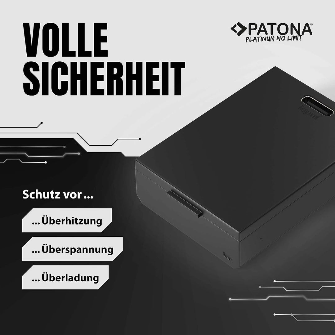 PATONA 2X USB-C Platinum Akku Ersatz für Canon LP-E10 LPE10, 1020mAh 7.2V | Ersatzakku für EOS 1100D