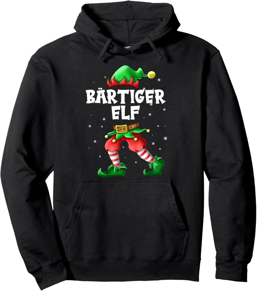 Bärtiger Elf Bart Partnerlook Familien Outfit Weihnachten Pullover Hoodie