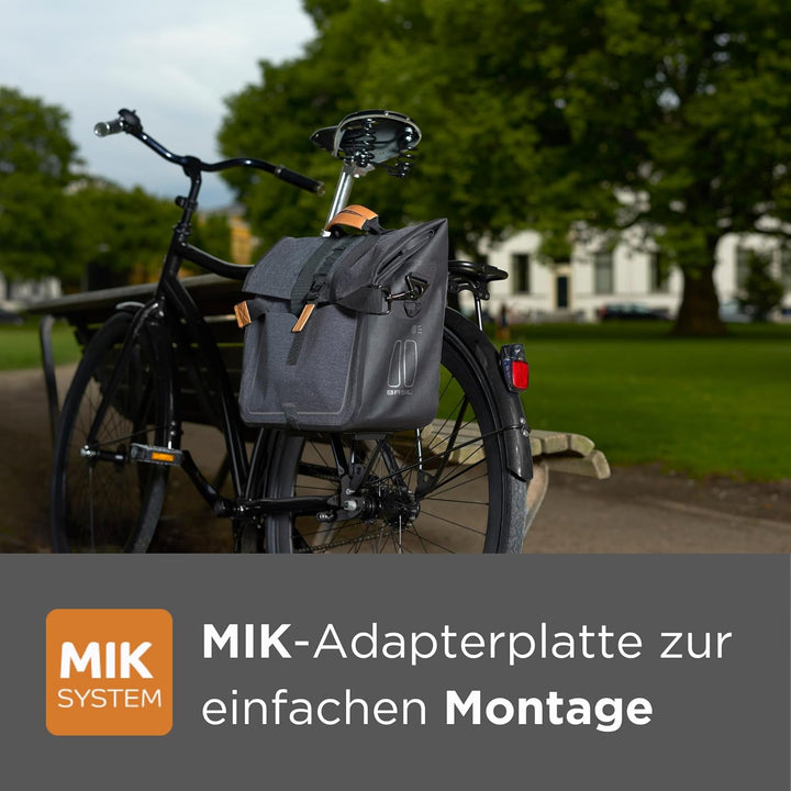 Basil Urban Dry MIK Doppeltasche Charcoal 36 x 17 x 42 cm