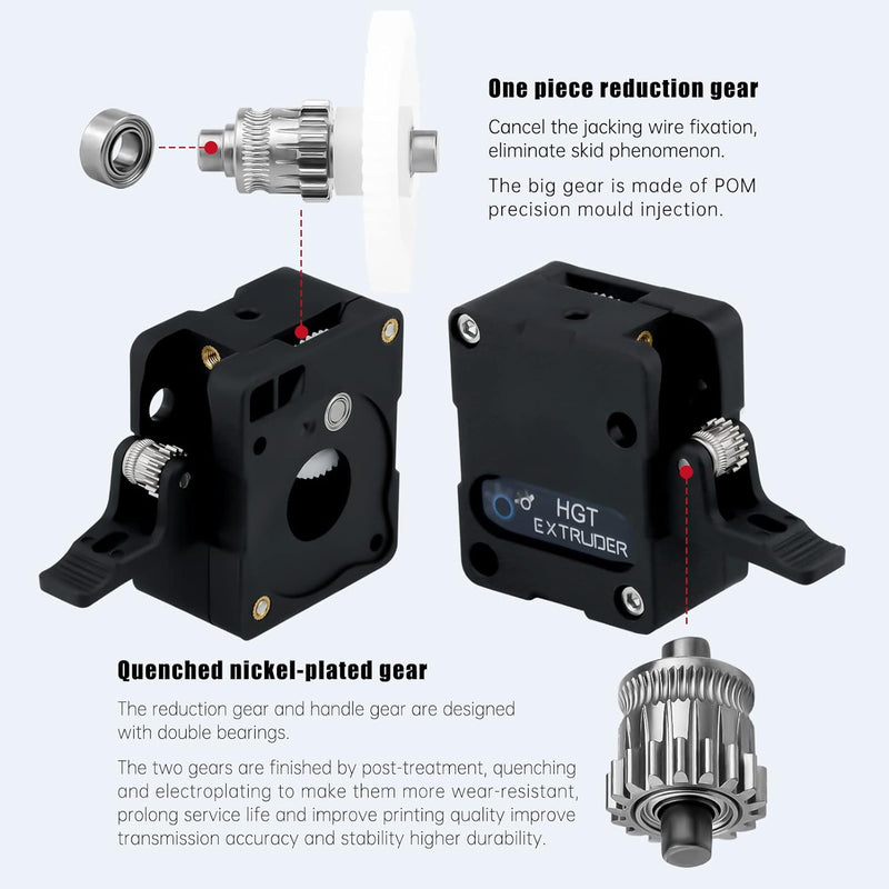 Update Universal Super Light HGT Extruder mit NEMA14 36 mm Schrittmotor gehärtetem Stahl Dual Gear B