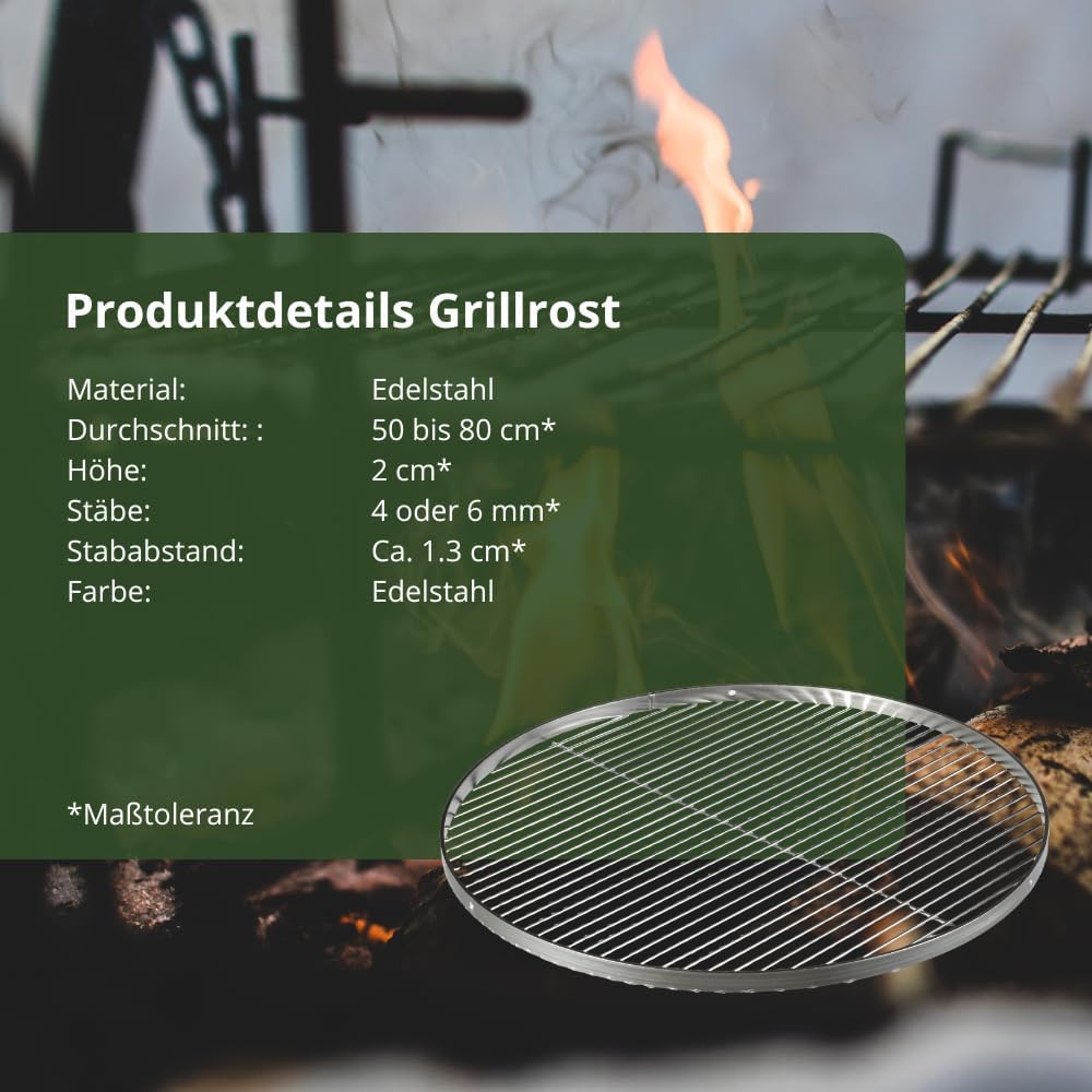 DREIBEIN SCHWENKGRILL mit Kurbel und EDELSTAHL GRILLROST 50 cm mit TASCHE