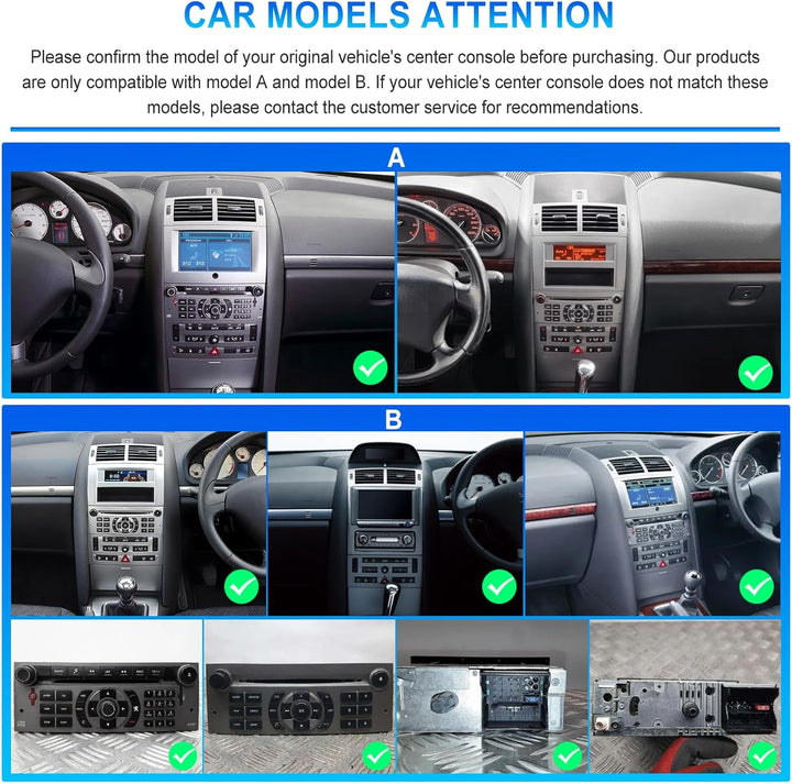 Rimoody 4G+64G Autoradio Android 15 für Peugeot 407 2004-2011 9.7 Zoll Kabellos Carplay Peugeot 407