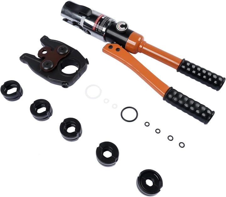 Presswerkzeug V-Kontur Profi Presszange (hydraulisch) 12-15-18-22-28 Set Presswerkzeug mit 360° dreh