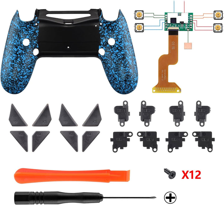 eXtremeRate Programmierbar Dawn Remap Kit für ps4 Controller, Rückseite Hülle Gehäuse Case&Upgrade-B