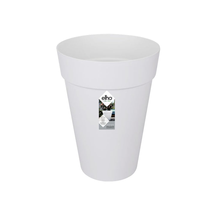 elho loft urban Rund Hoch 35 Blumentopf – Runder Blumentopf in Weiss – Stilvolle Dekoration für den