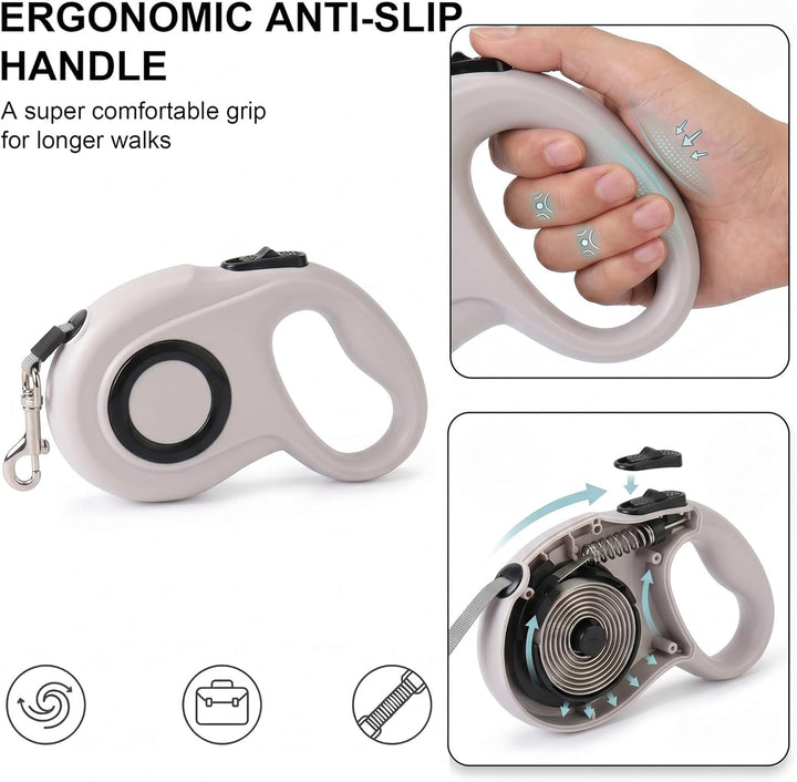 AIITLE Ausziehbare Hundeleine, 5m Flexi Hundeleine für Kleine und Mittlere Hunde bis 15 kg, 360° Dre