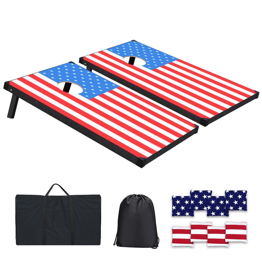 Cornhole Spiel Verordnung Grösse 91cmx60cm, Sackloch Spiel mit Corn Hole Spiel mit 2 Boards, 8 Wurfb