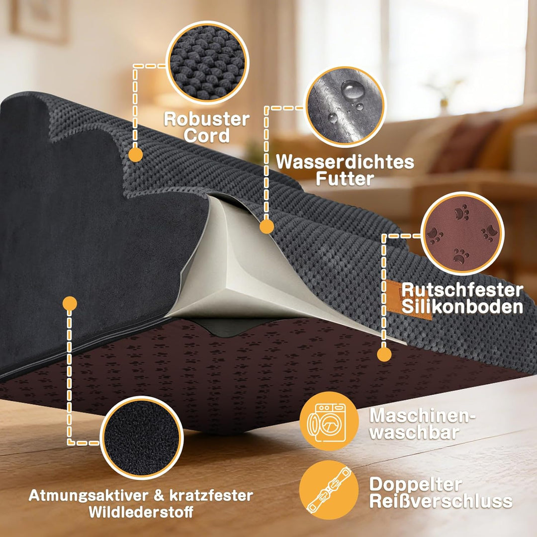 Zvonema Hundetreppe für kleine Hunde, Haustiertreppe,wasserdicht Hundetreppe 40 cm Hoch, Waschbarer
