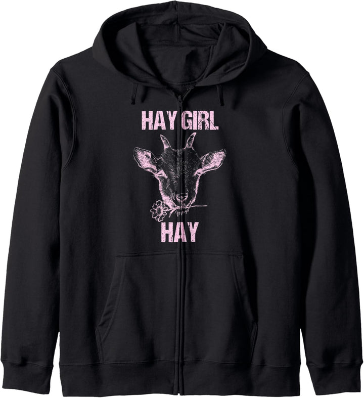 Cool and Funny Hay Girl Hay - Ernte Heuballen Ziege Ziege Kapuzenjacke