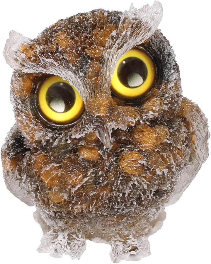 KYEYGWO Tigerauge Nette Kristall Eule Figur Ornamente, Mini Stein Käuzchen Statuen Harz Tier Skulptu