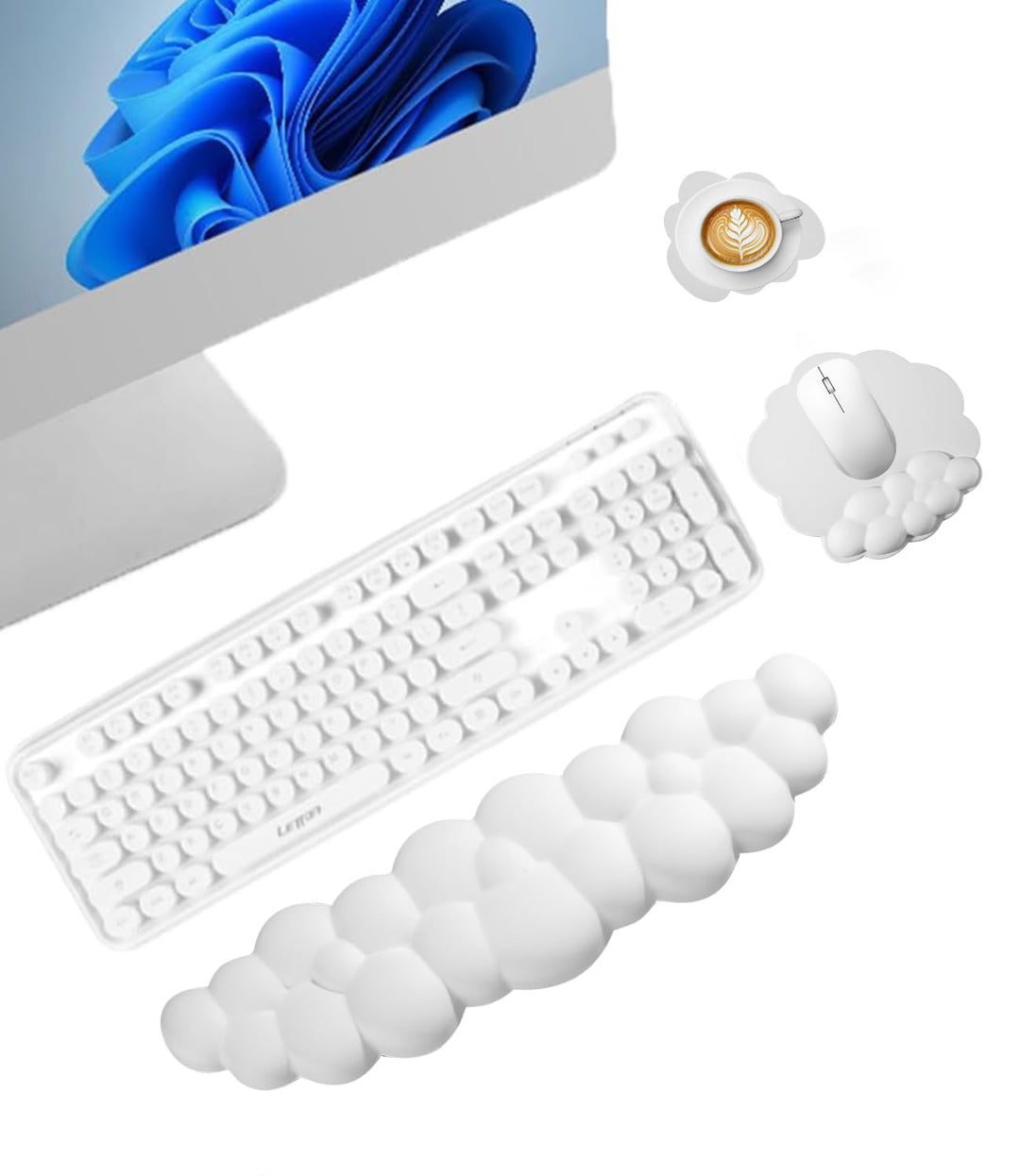 Wolke Handballenauflage Tastatur, Ergonomisch Wolke Mousepad Handgelenkstütze, mit Memory-Schaum, Ni