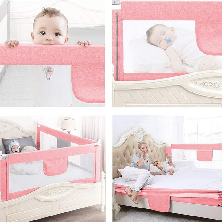 OHMG Bettgeländer,Sicherheitsgitter für Kinder,Sicherheitsgitter für Bett,höhenverstellbar,tragbar,B