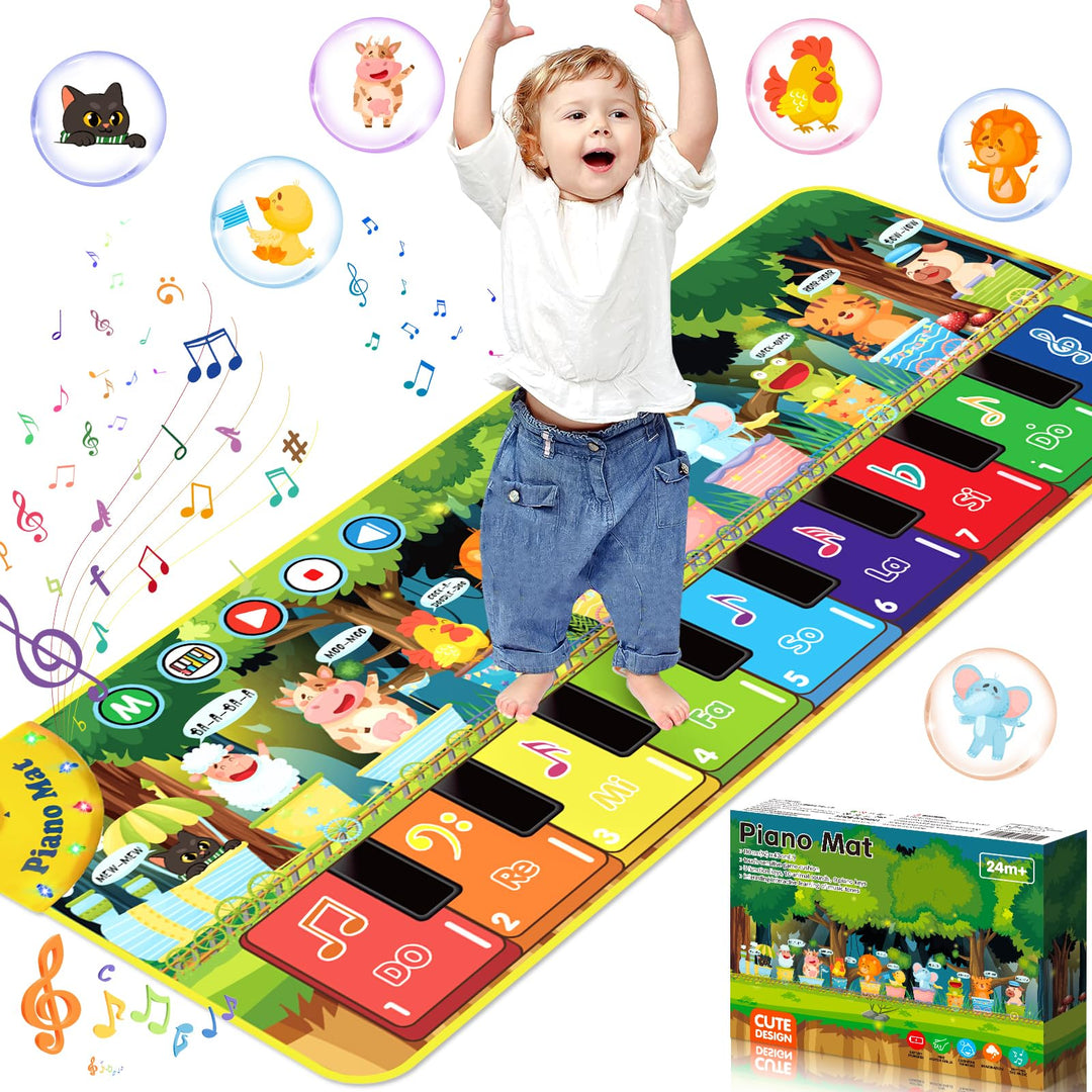 BGIUSQF Piano Mat, Klaviermatte, Musikmatte, Kindertanzmatten, Musikmatte Kinder ab 2, 110x43 cm, Mu