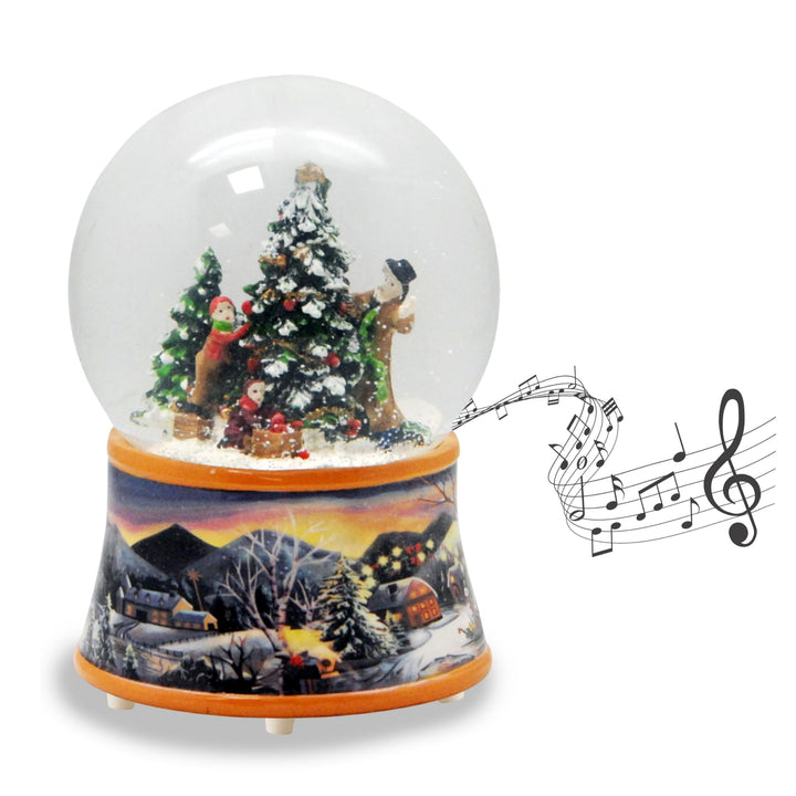 Schneekugel Weihnachtsbaum schmücken Sockel nostalgische Schneelandschaft Weihnachten Winter mit Spi