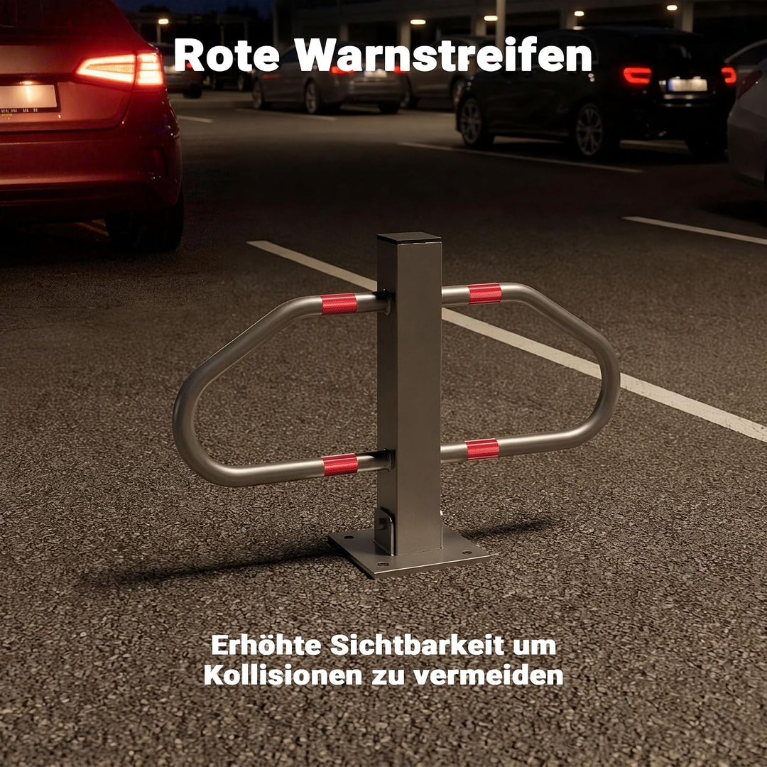 XPOtool Parkplatzsperre klappbar Parkplatzbügel inkl. 3 Schlüssel Sperrbügel aus Stahl Parkpfosten