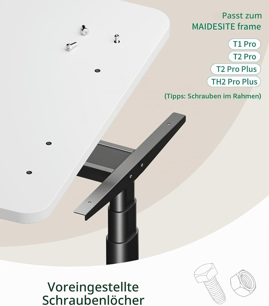 MAIDeSITe Tischplatte 140x70 cm Schreibtischplatte 25 mm stark - DIY Stabile Bürotischplatte – Perfe