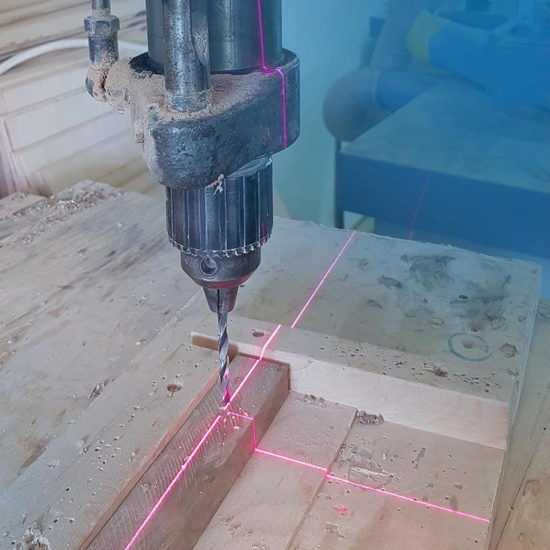 Positionierlaser PL2 - Kreuzlaser rot, Lasermodul fokussierbar, Linienlaser zur Projektion eines rot