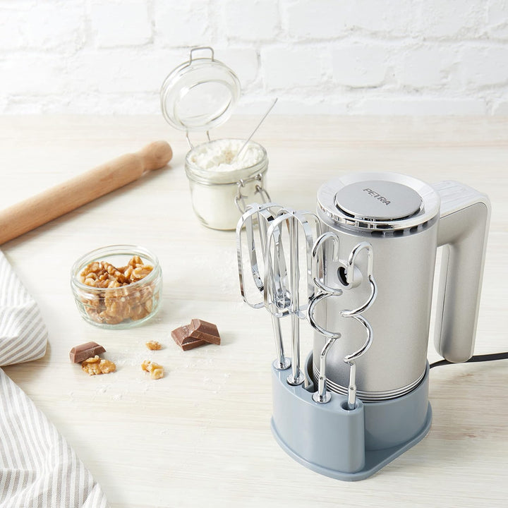 Petra PT5250VDEEU10 Handmixer mit Aufbewahrungshalterung - elektrischer Handrührer Schneebesen mit 5