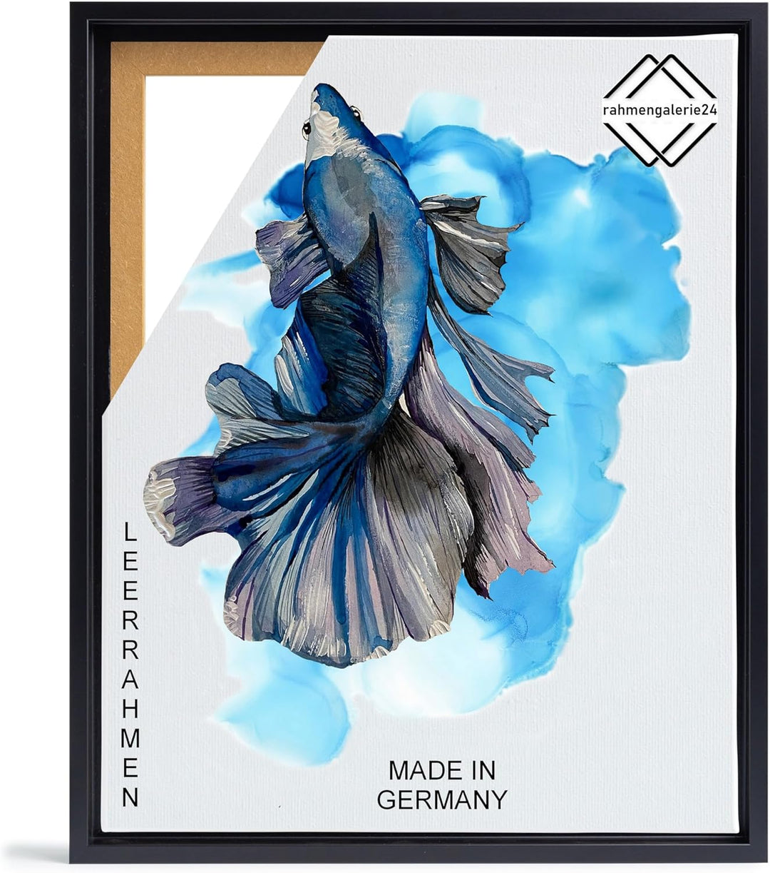 rahmengalerie24 Schattenfugenrahmen 50x60 cm schwarz matt für Leinwand Bilderrahmen Keilrahmen für L