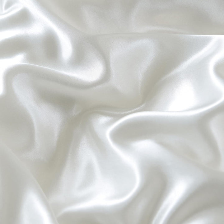 Freyamy Satin Bettwäsche 155x220 cm Glatt Luxus Seide Glanzsatin Bettwäsche Set Weiss Einfarbig Rüsc