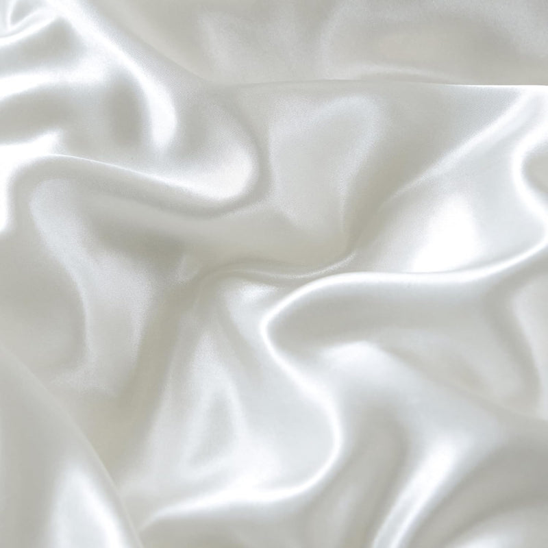 Freyamy Satin Bettwäsche 135x200 Glatt Luxus Seide Glanzsatin Bettwäsche Set Weiss Einfarbig Rüschen
