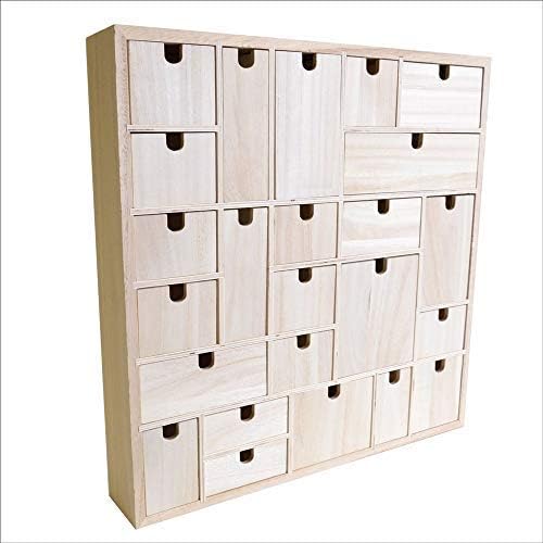 Artemio Adventskalender zum Dekorieren, geometrisches Muster, Holz, 40 x 40 x 6,5 cm