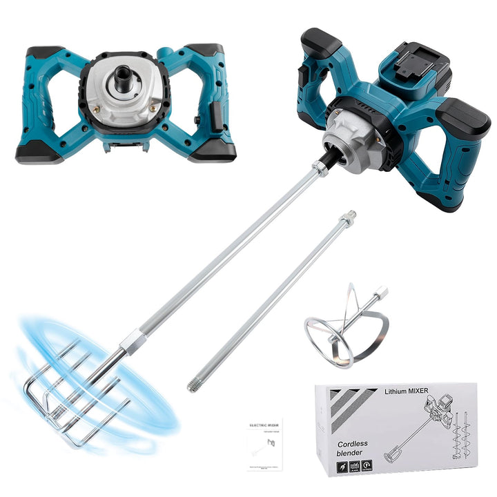 Kabelloser Zementmischer Kompatibel mit Makita 18V Akku, 680 U/min Bürstenloser Paddelmischer mit 6
