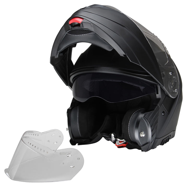 Klapphelm Integralhelm Motorradhelm CMX Vader matt schwarz mit Ersatzvisier