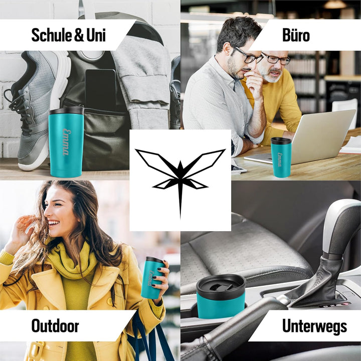 Thermobecher personalisiert mit Gravur – Muttertagsgeschenk Mama – Coffee To Go Becher Edelstahl 350
