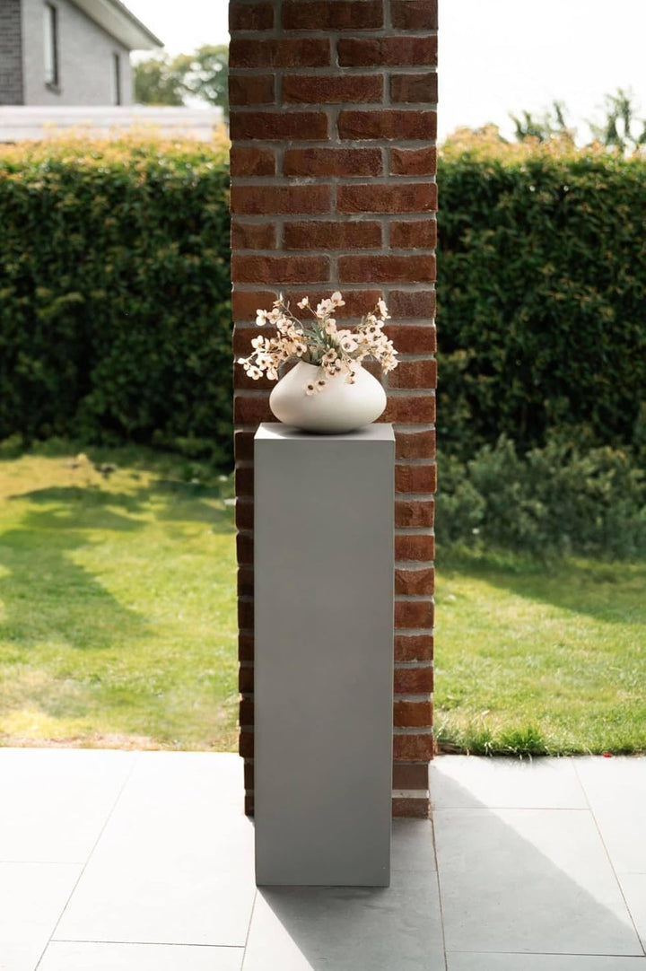 VIVANNO Podest Deko-Säule Stele Blumenständer Fiberglas Betonoptik Grau 30x30x100 30x30x100 cm Beton