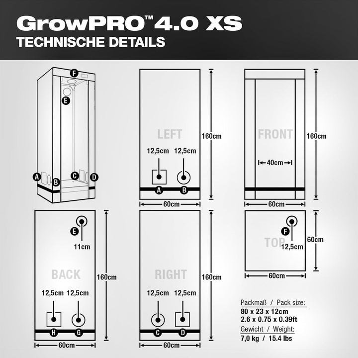 GrowPRO 4.0 XS Growbox 60x60x160cm | Growzelt in Zwei Farben: Beige oder Chive (Chive), Chive