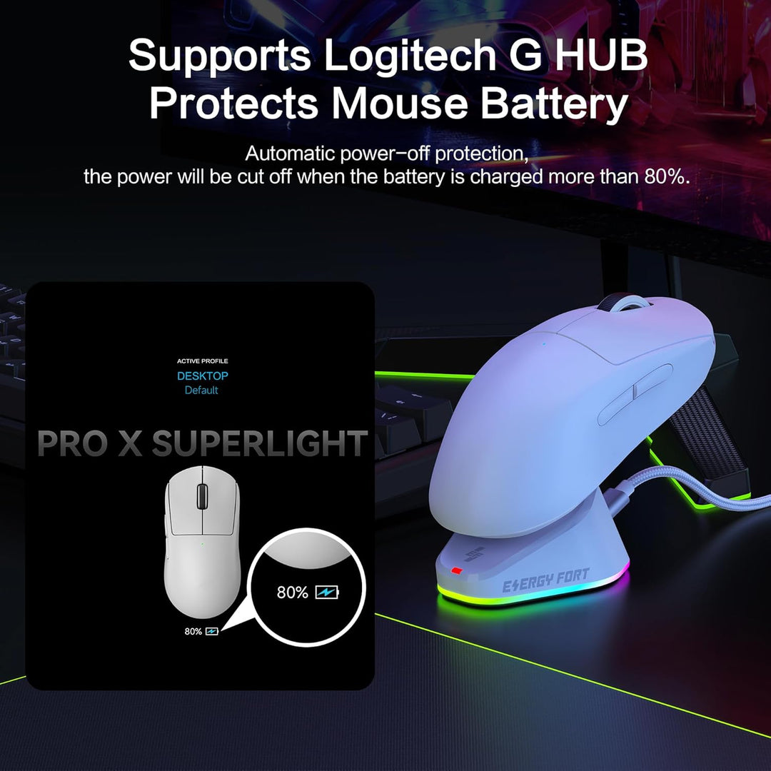 Lade-Station für Logitech Maus G PRO X Superlight 2, G502/G502X Plus Lightspeed, G703, G903, G PRO W