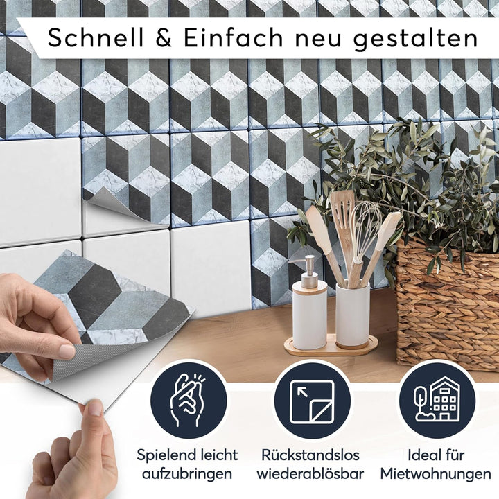 Dekor Fliesen - CREATISTO Fliesenfolie u. Klebefliesen I Selbstklebende Fliesen Aufkleber Folie Stic