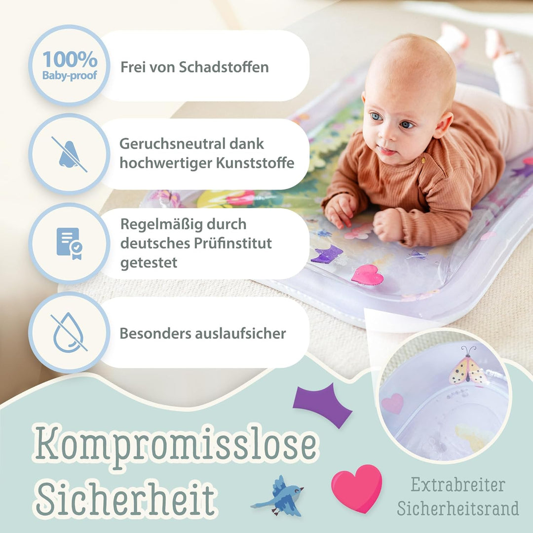 Freudeskind TummyTime Wassermatte XXL by, Baby Wasserspielmatte, 100% Phtalate- & BPA-frei ab 0, 3,